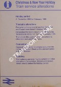Book cover of [Passenger Timetable Great Britain] Christmas & New Year Holiday - Train Service Alterations, 21 December 1984 to 6 January 1985 by British Railways
